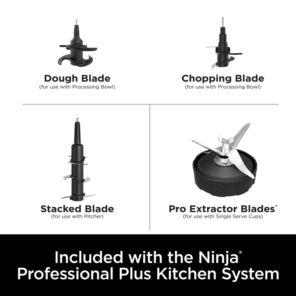 2026 NewNinja Professional Plus Kitchen System, 1400 Watts, 5 Presets for Smoothies, Chopping, Dough with Auto IQ, 72-oz.* Blender Pitcher, 64-oz. Processor Bowl, 24-oz. To-Go Cups, Black, BN800