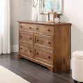 2026 NewSauder Palladia 6-Drawer Bedroom Dresser, Vintage Oak Finish