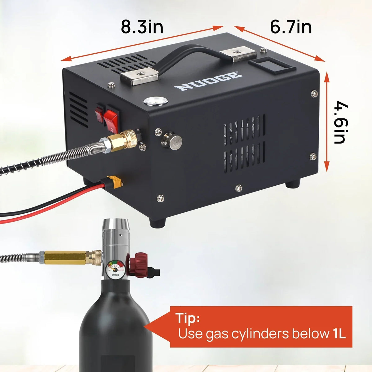 2026 NewNUOGE Pcp Air Compressor,4500Psi 12V DC or 110V AC W/Converter Paintball/Scuba Tank Compressor Pump