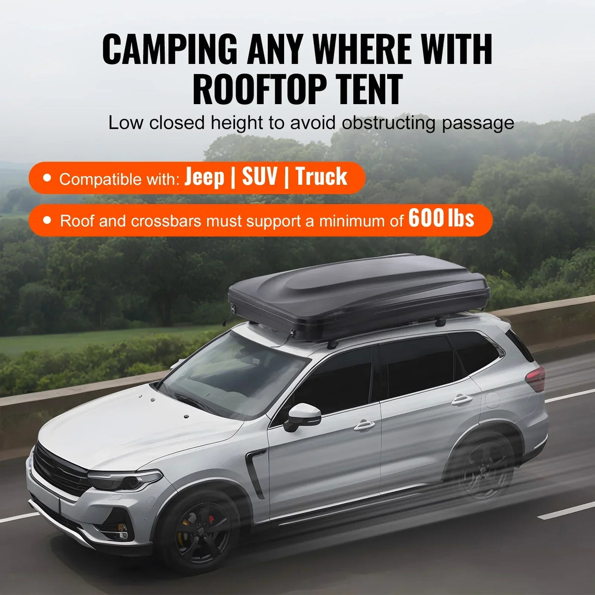 2026 NewKFFKFF Hard Shell Rooftop Tent, Naturnest Model for 2-3 People, Includes Thick Mattress and Telescopic Ladder, Waterproof and Windproof, Suitable for Jeep, SUV, Van, and Pickup Trucks