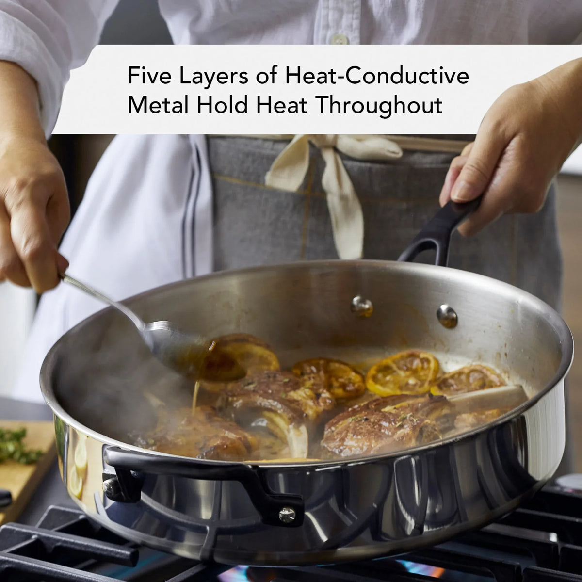 2026 NewKitchenAid 5-Ply Clad 10 Pcs Stainless Steel Cookware Induction Pots and Pans Set, Dishwasher Safe, Metal Utensil, Broiler and Oven Safe to 500" F, Polished Stainless Steel