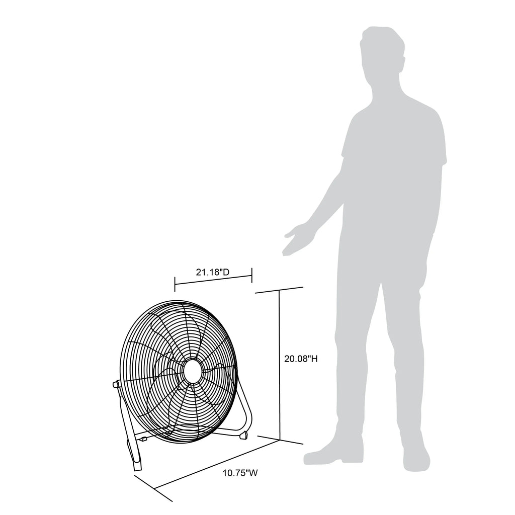 2026 NewNewair 18" High-Velocity Industrial Floor Fan, Heavy Duty Metal Fan, Adjustable Tilt and 3 Speeds up to 4012 CFM, Rotatory Switch