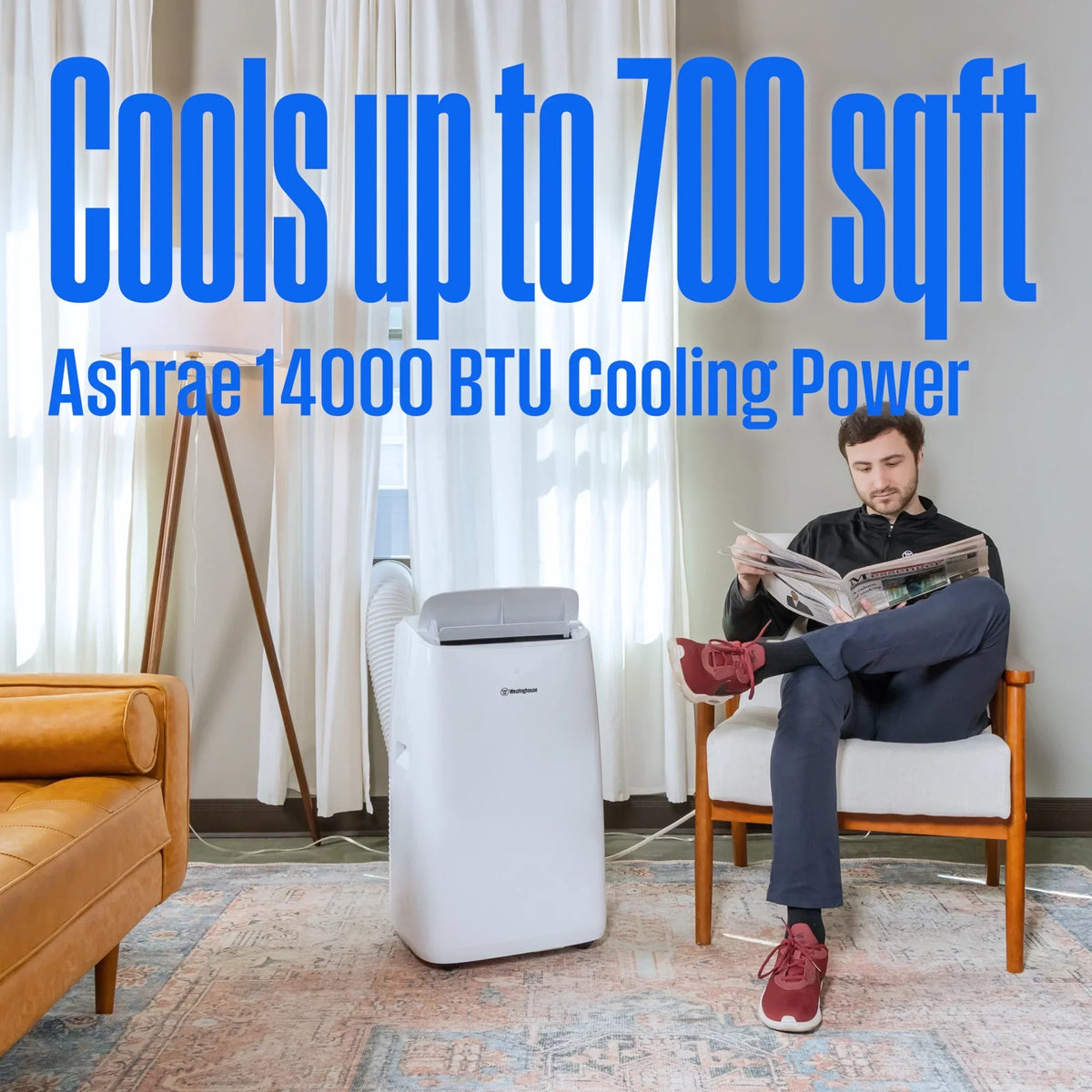2026 NewWestinghouse 12,000 BTU Portable Air Conditioner & Dehumidifier with Remote & Smart App, up to 550 Sq Ft