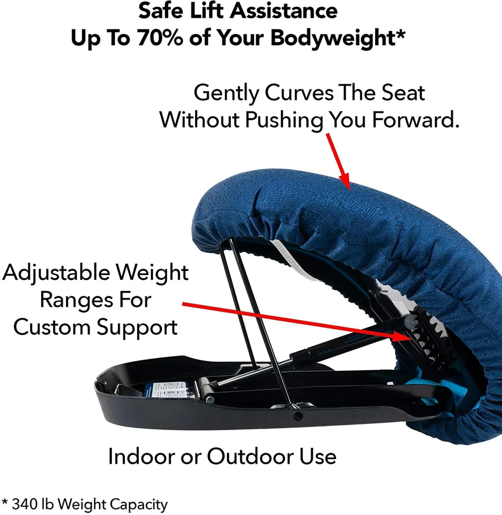 2026 NewCarex Upeasy Seat Assist Plus Manual Lifting Cushion for Adults, Navy Blue, 340 lb Limit