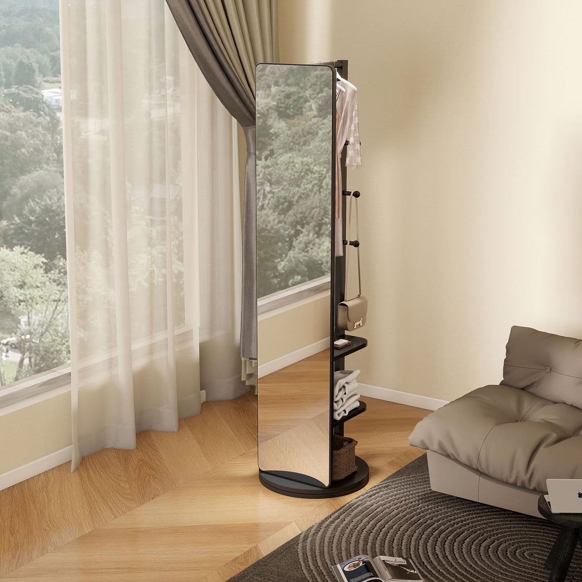 2026 NewFull-Length Mirror on Rubber Wood Frame 65.7 x 17.7 Inches Ideal for Dressing Rooms and Living Spaces for Versatile Use