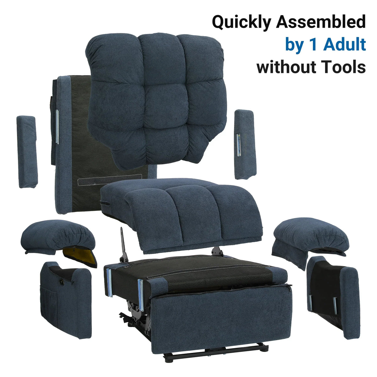 2026 NewPower Recliner Chair,Electric Recline Sofa Chair for Adults with USB Port,Comfy Teddy Fleece Adjustable Cloud Sofa,Tool-Free Setup,Beige White