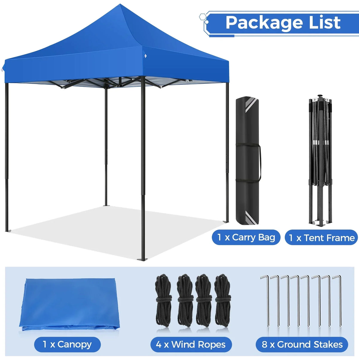 2026 NewSANOPY 6.6 x 6.6 FT Pop Up Canopy Tent, Heavy Duty Canopy Easy Set up All Weather Waterproof Outdoor Canopy Tent for Parties, Beach, Garden, Camping with 1 Handbag, 3 Adjustable Heights, UPF50+
