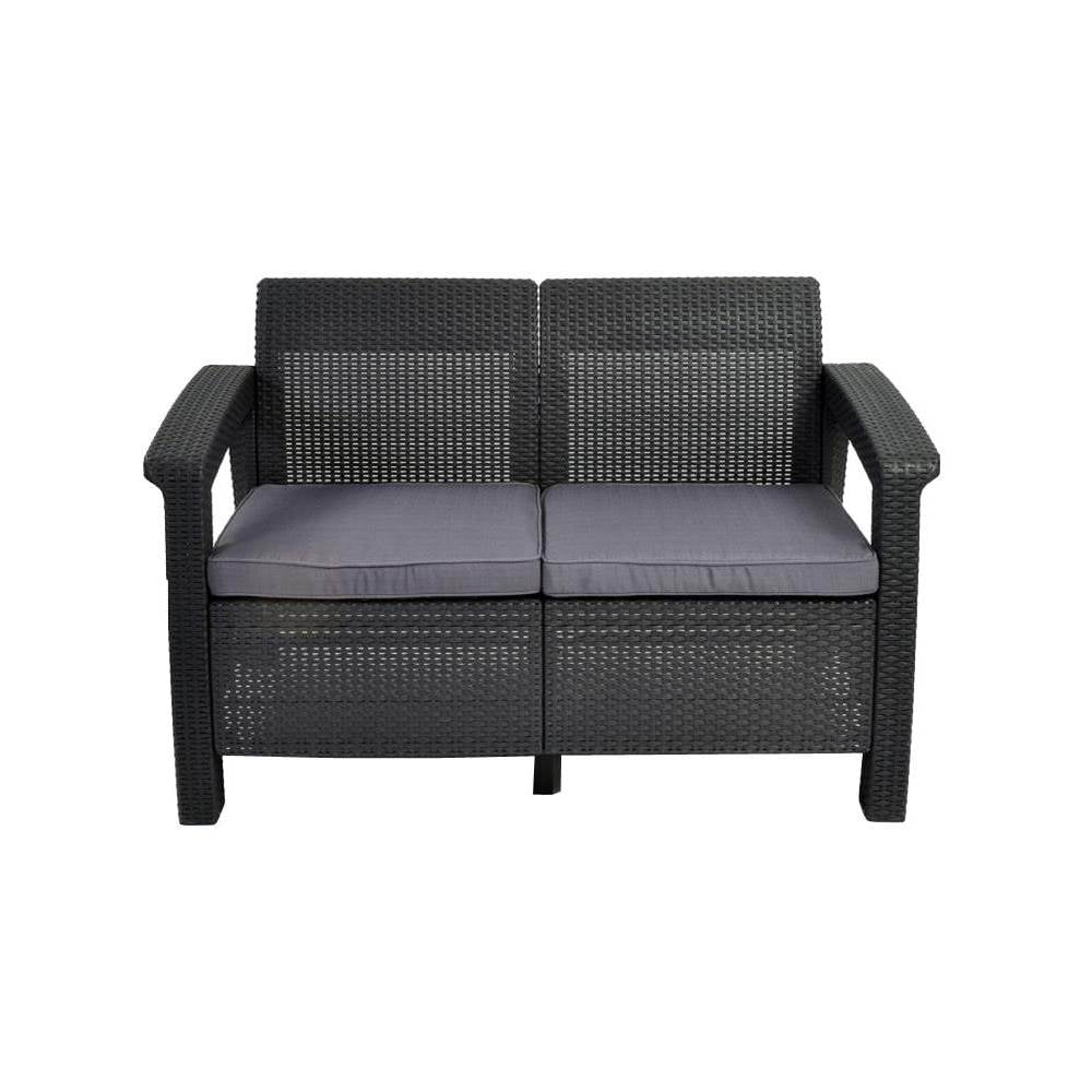 2026 NewKeter Corfu All Weather Resin 4 Piece Patio Conversation Set, Graphite