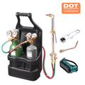 2026 NewYescom DOT Oxy Acetylene Torch Kit Gas Tank Brazing Welding Cutting Black Holder Gauge Portable Brass Nozzle Long Pipe Goggles Heavy Duty Oxygen Welder Tool Set