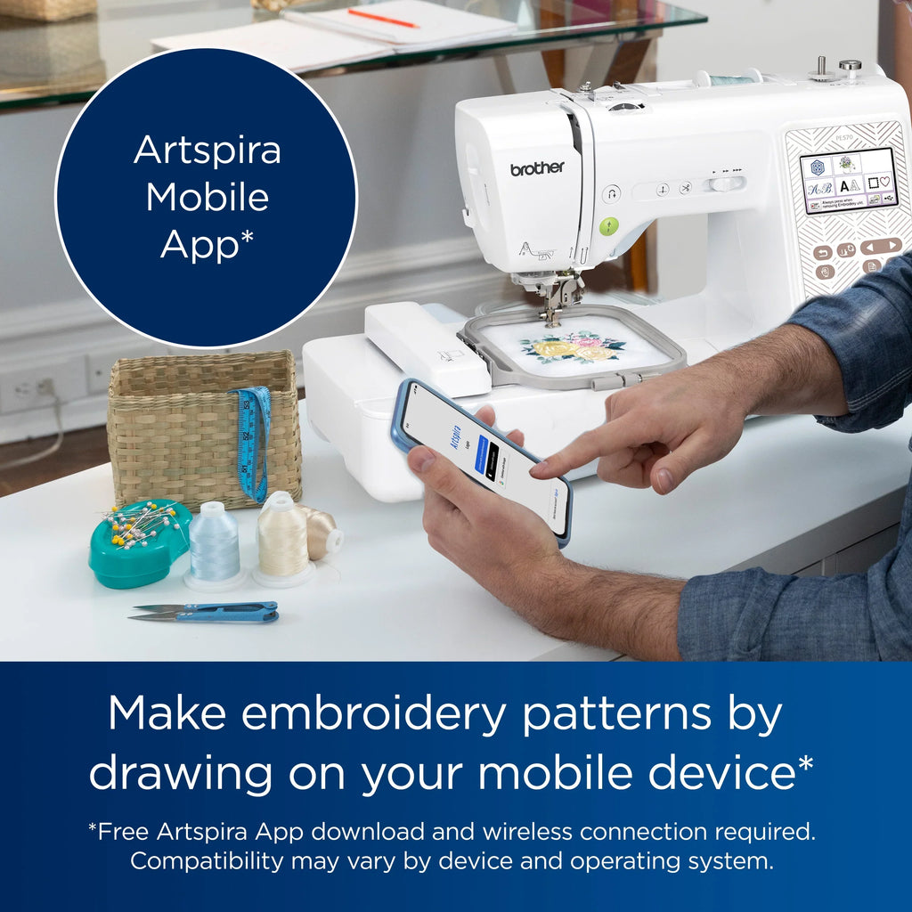 2026 NewBrother PE570 Embroidery Machine with 135 Built-in Designs, Wireless Connectivity, and Artspira App Integration