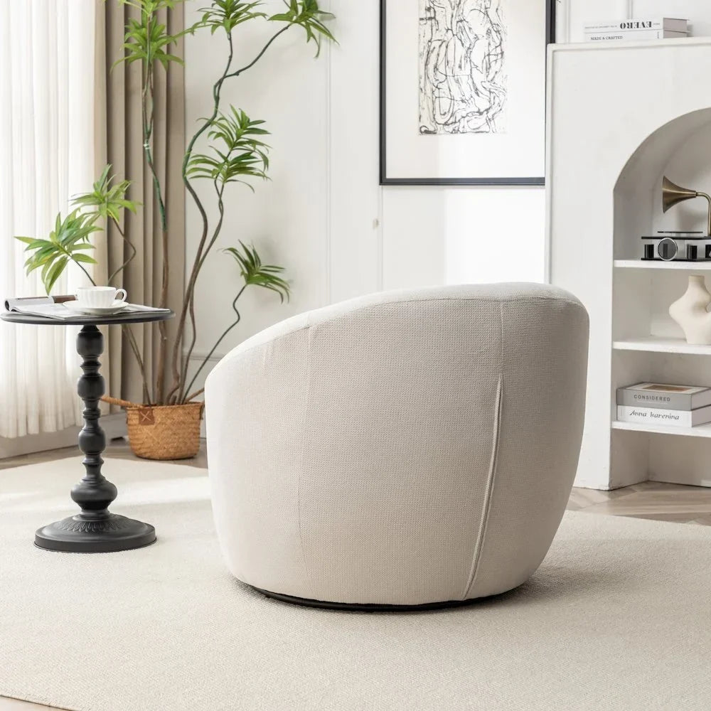 2026 NewRoundhill Furniture Winnie Modern Barrel Chair, 360" Swivel
