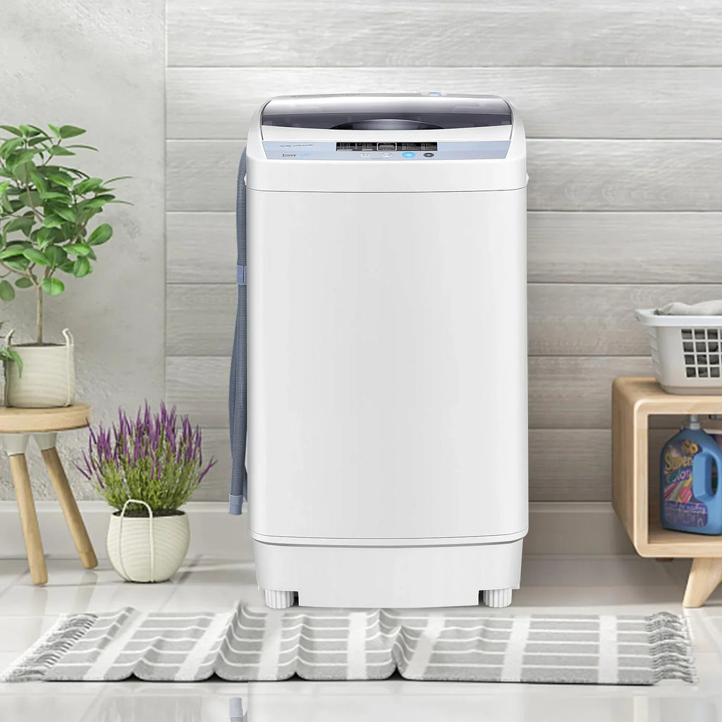 2026 NewGiantex Full-Automatic Washing Machine, 1.34 Cu.ft Compact Washer w/10 Programs, 8 Water Levels & LED Panel, 9.92 Lbs Capacity Portable Cloth Washer and Spinner w/Drain Pump