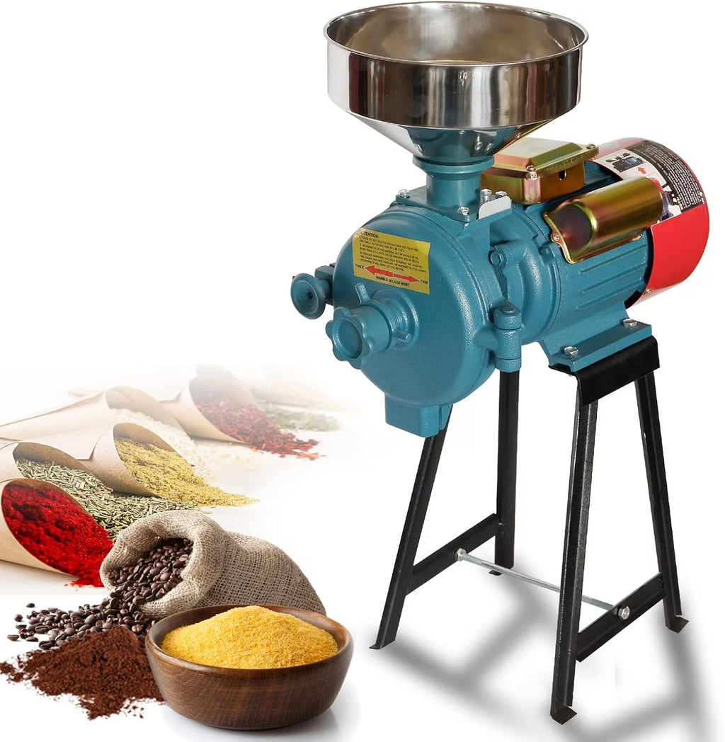 2026 NewNAIZEA 3000W Electric Grain Mill, 110V Corn Grinder, Heavy Duty Commercial Feed Mill, Wet Dry Cereals Grinder