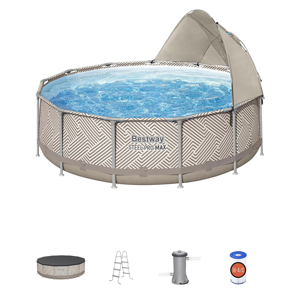 2026 NewBestway Steel Pro MAX 12' x 30" Above Ground Outdoor Swimming Pool Set