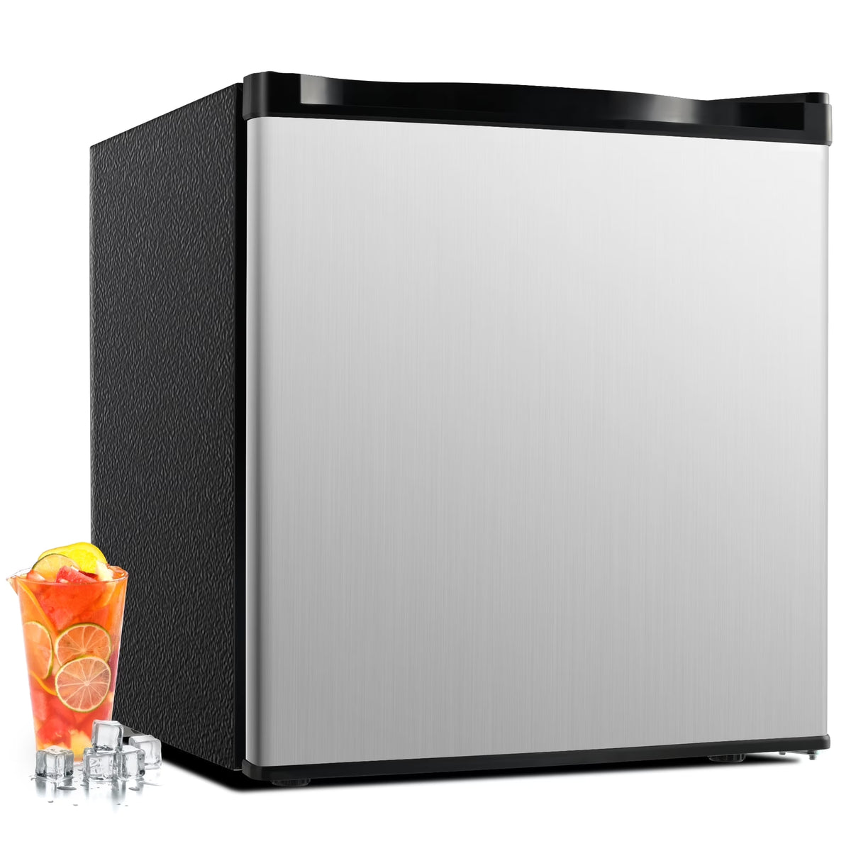 2026 NewSimzlife 1.6 Cu.ft Mini Fridge with Freezer, Single Door Mini Refrigerator, Black