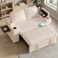 2026 Dyonery Sofá cama 4 en 1 de 65,5" con respaldos ajustables, carga USB/Type-C, portavasos y bolsillos, verde