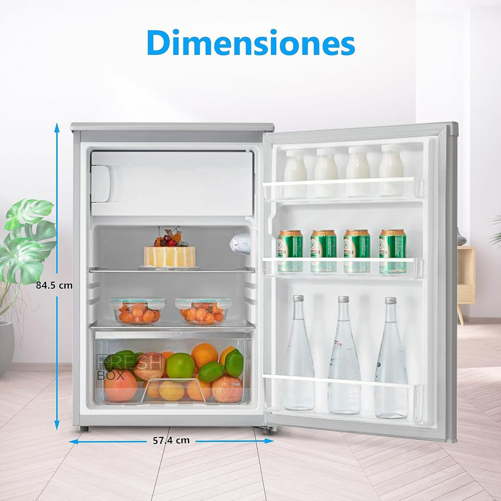 2026 Midea Nevera pequeña 113L con Congelador - Mini frigorífico pequeño para la Habitación/Caravana/Camping - Mini Bar Bajo Consumo - Frigorifico Bajo Encimera Silencioso 39dB + Congelador -16º/-24º