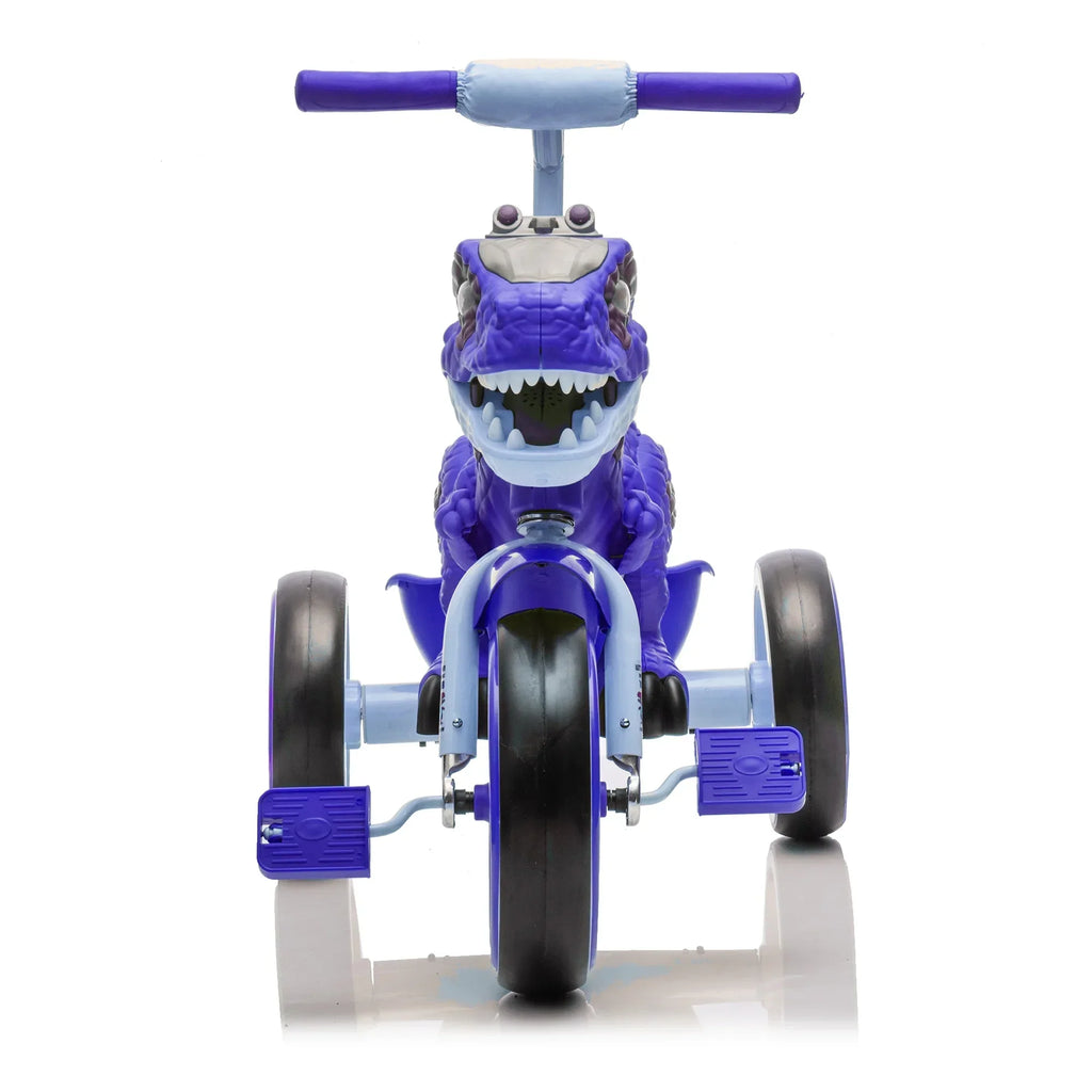 2026 NewXuanlur Kids Ride on Dinosaur Tricycle, Toddlers Kid Trike with Wide Flash Wheels, Anti-Slip Pedals, Rear Basket, Music & LED Lights, Toddler Bike Toys Gift for 3-6 Year Old Boys & Girls (Green)