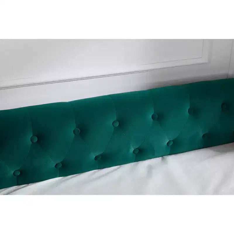 2026 Cama sofá Twin con cama nido, tapizada en terciopelo, puerto USB y bolsillos laterales - ModernLuxe
