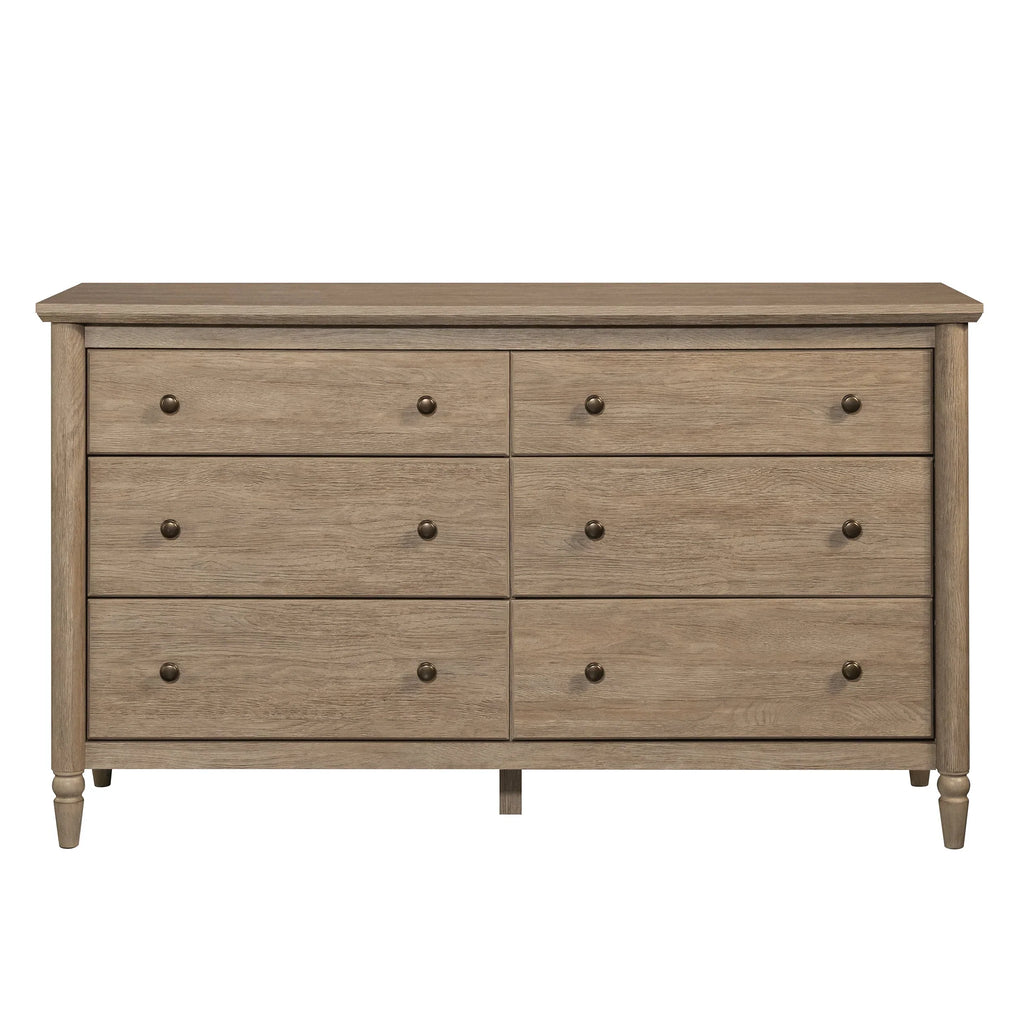 2026 NewMy Texas House Monroe 6-Drawer Dresser, Brushed Oak Finish