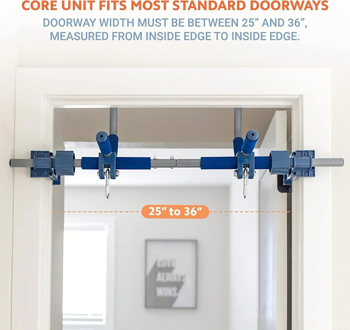2026 NewGym1 - Deluxe Indoor Doorway Gym for Kids Playground Set - All in One Gym Set - Four Ways of Fun: Blue Indoor Swing, Plastic Rings, Climbing Ladder, and Pull Up Bar