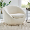 2026 NewBetter Homes & Gardens Mira Swivel Accent Chair, Cream Shearling