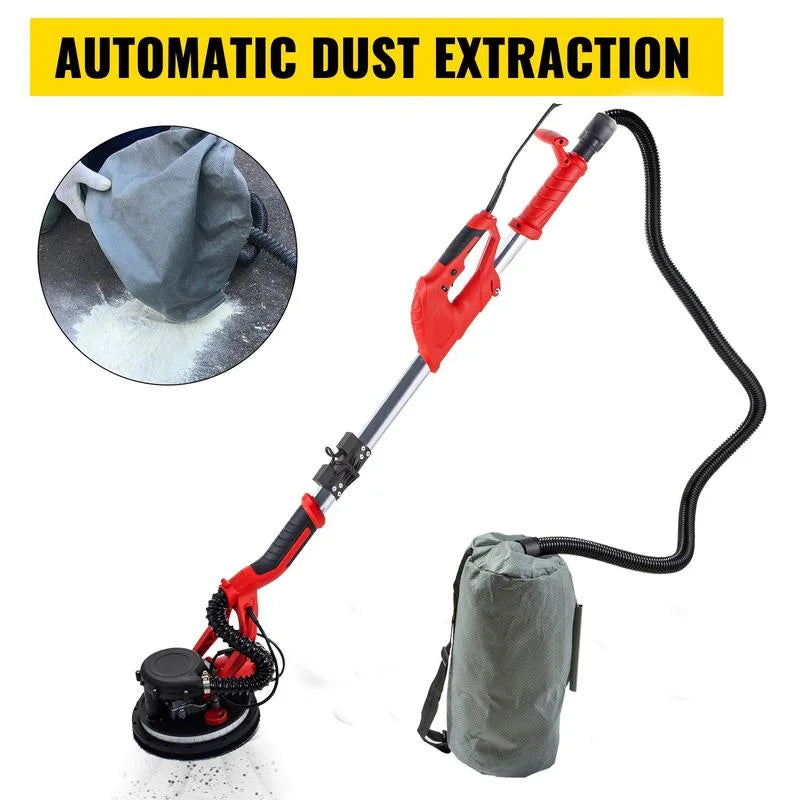 2026 NewDrywall Sander 850W, Electric Drywall Sander, Electric Sander, with LED Strip Light and Vacuum Bag, Variable Speed 800-1750 RPM, Foldable Sheetrock Sander, with Telescope Handle, Wall Sander