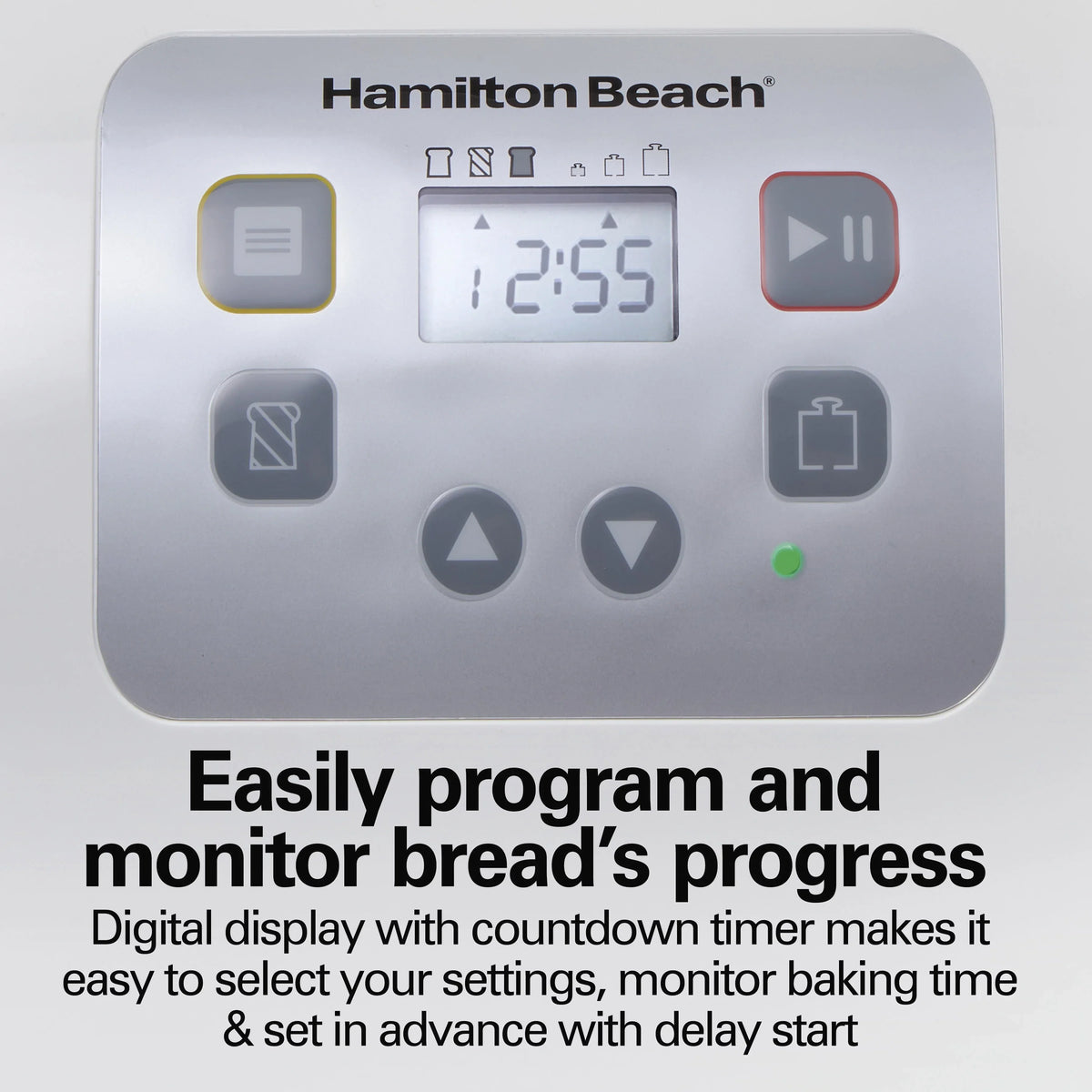 2026 NewHamilton Beach 2 lb Bread Maker Machine with 12 Settings Plus Gluten Free, White