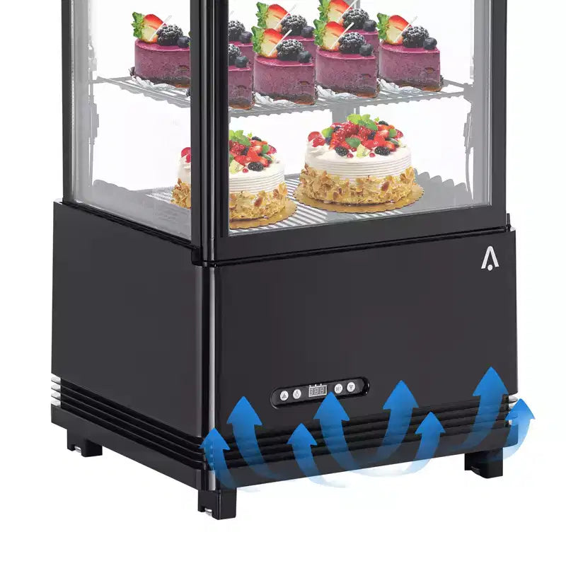 2026 Vitrina refrigerada de sobremesa para tartas, blanca, 3 niveles, 2,4 pies³