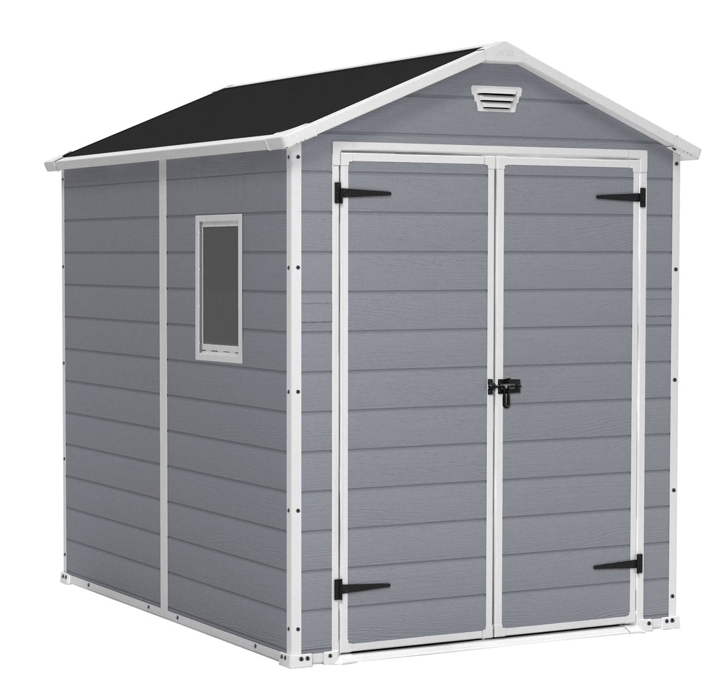 2026 NewKeter 213413 Manor DD 6 X 8 Foot All Weather Outdoor Storage Shed, Grey