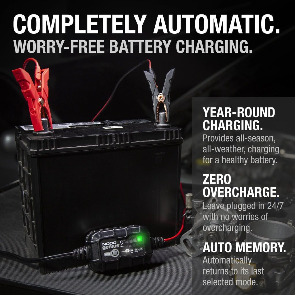 2026 NewNOCO GENIUS2 6V/12V 2A Smart Battery Charger and Maintainer