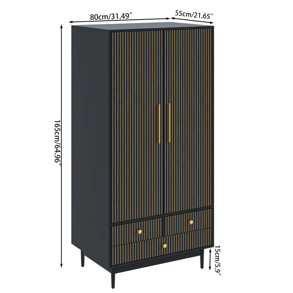 2026 NewArmoire Wardrobe Closet, Closet Wardrobe Cabinet with Drawers and Hanging Rail for Bedroom, White