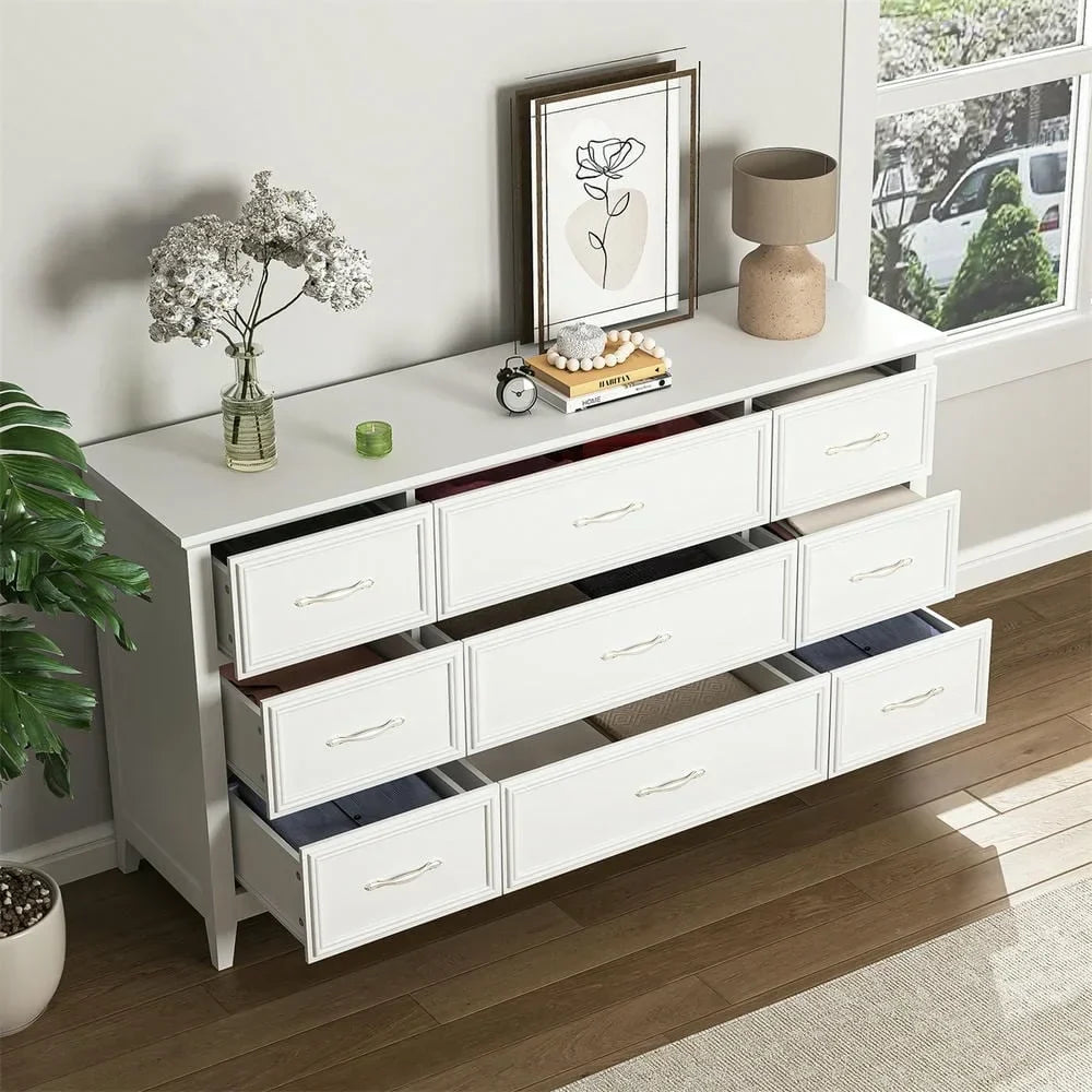2026 NewKadyn Modern 6 Drawer Dresser Wood Cabinet,Dresser for Bedroom, Kitchen Storage Cabinet with Drawers, Chest of Drawers(Black)