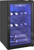 2026 Vinoteca HOMCOM para 24 botellas, 68 litros, mueble pequeño para vinos, enfriador de bebidas/botellas con puerta de doble cristal, 4-16 °C, iluminación LED, pantalla táctil digital, nevera para vinos, color negro.