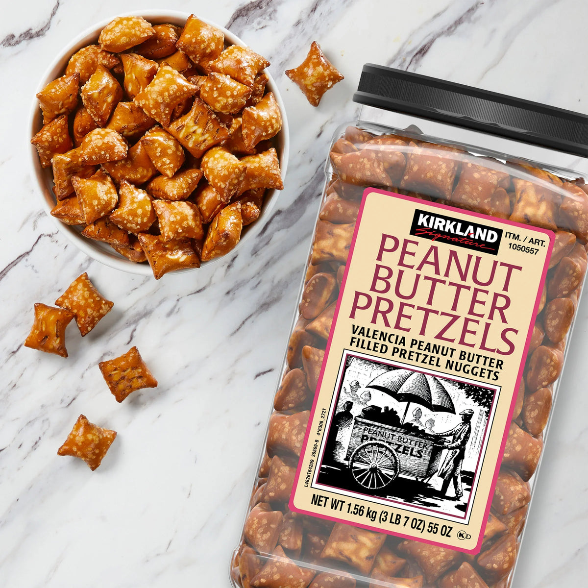 2026 NewKirkland Signature Peanut Butter Filled Pretzel Nuggets, 55 oz