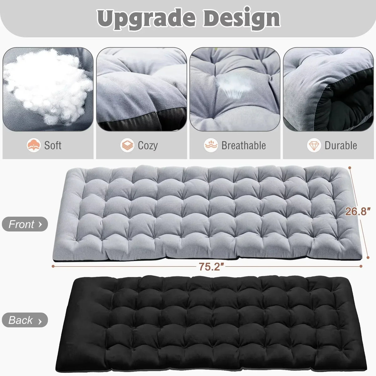 2026 NewMOPHOTO Lounge Chair with Mattress, Outdoor Chaise Lounge Support 440 Lbs, Adjustable Portable Heavy Duty Sleeping Cots Bed for Camping, Pool, Beach, Patio