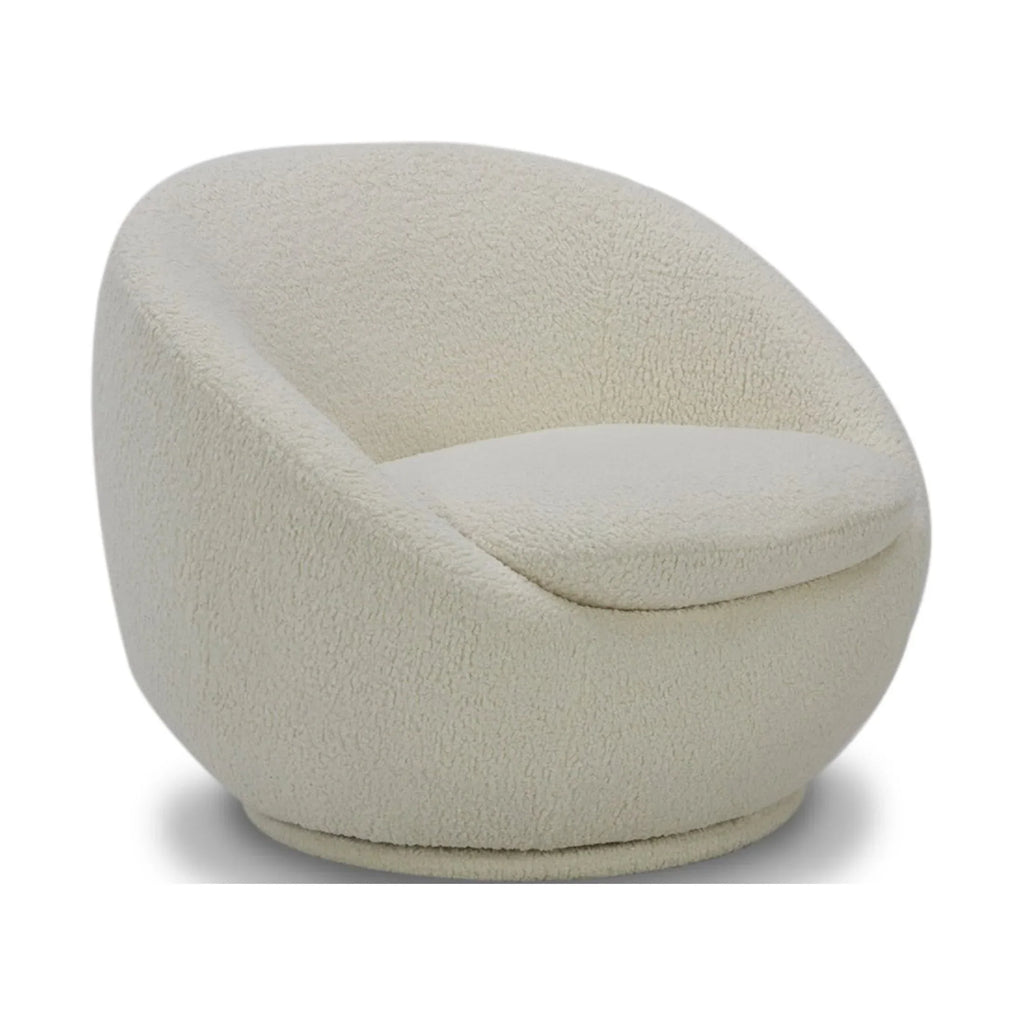 2026 NewBetter Homes & Gardens Mira Swivel Accent Chair, Cream Shearling