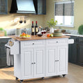 2026 NewLofka 52-Inch Kitchen Island with Storage on Wheels with Wood Drop Leaf, Ideal for Small Kitchens