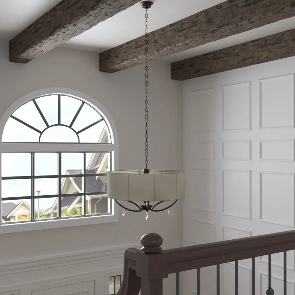 2026 NewEkena Millwork 3 1/2"W x 3 1/2"H x 120"L 3-Sided (U-Beam) Salvaged Timber HeritageTimber Faux Wood Ceiling Beam, Kona Brown