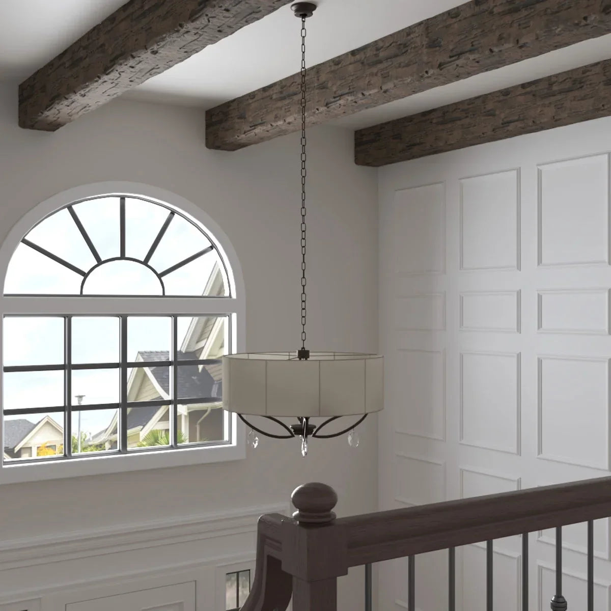 2026 NewEkena Millwork 3 1/2"W x 3 1/2"H x 120"L 3-Sided (U-Beam) Salvaged Timber HeritageTimber Faux Wood Ceiling Beam, Kona Brown