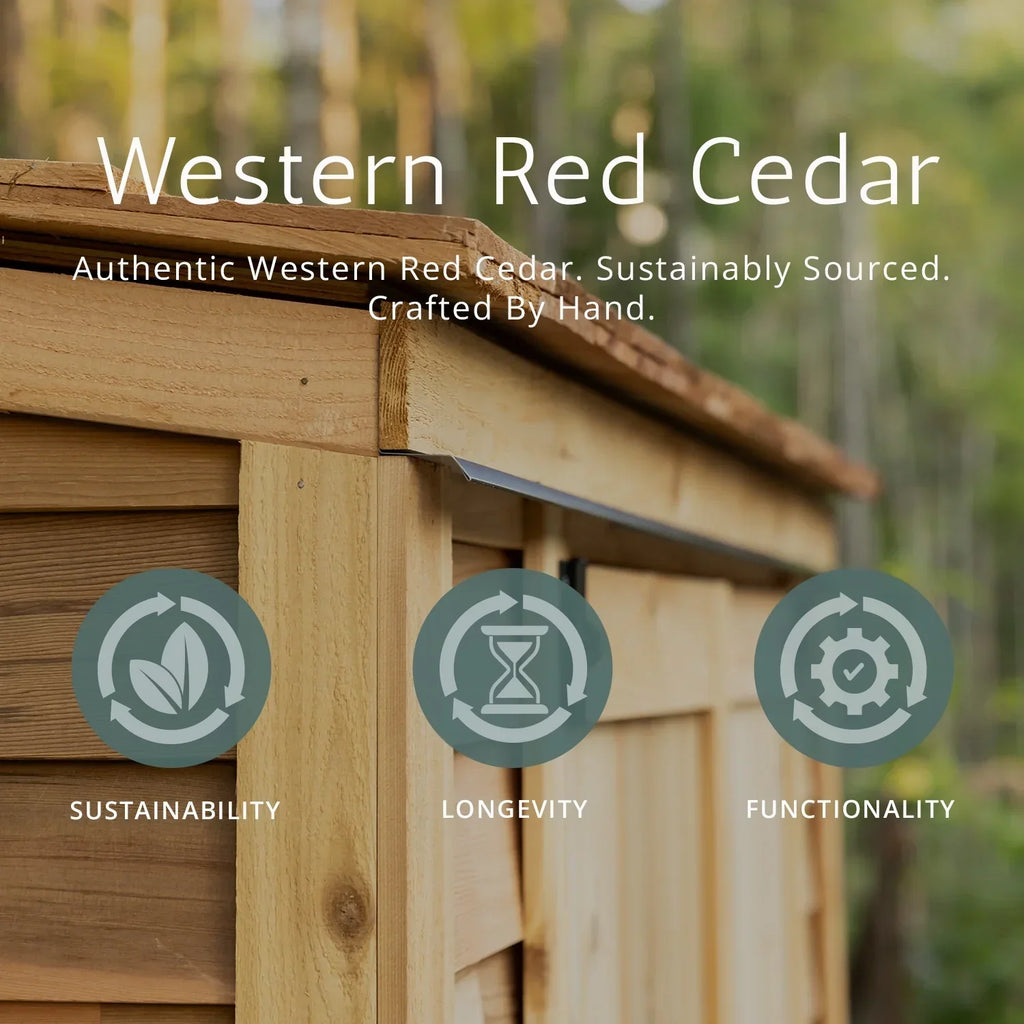 2026 NewOutdoor Living Today 6x4 Western Red Cedar Space Master Shed Double Door with Cedar Roof