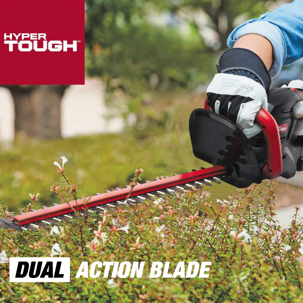 2026 NewHyper Tough 20V Max 22-inch Cordless Battery Powered Hedge Trimmer, HT21-401-003-07