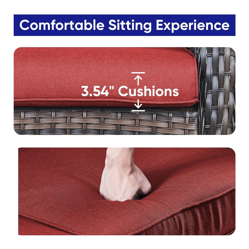 2026 NewPOCASSY 3 Piece Patio Set Outdoor Wicker Glider Rocking and Swivel Chairs with Cushions