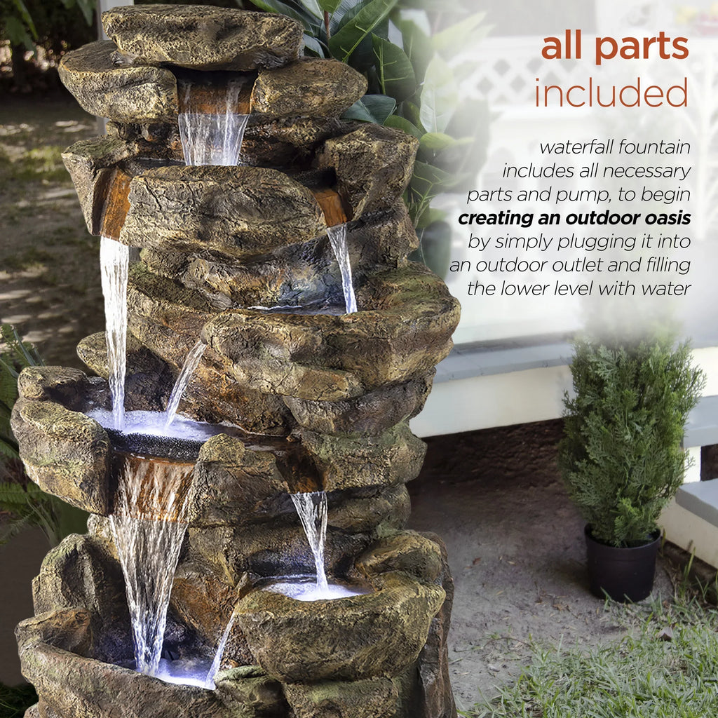 2026 NewAlpine Corporation 6-Tier Amazonian Water Fountain with LED Lights
