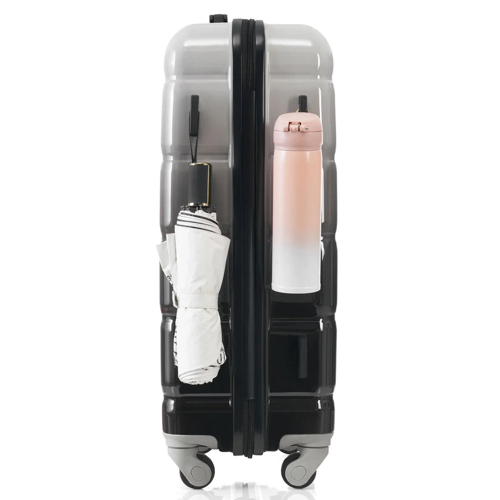2026 NewPAPROOS 3-Piece Luggage Set (20''/24''/28''), Hardshell Lightweight Suitcase with USB Port and Side Hooks, Travel Luggage with TSA-Lock, Hardside Rolling Luggage for School, Travel, Pink