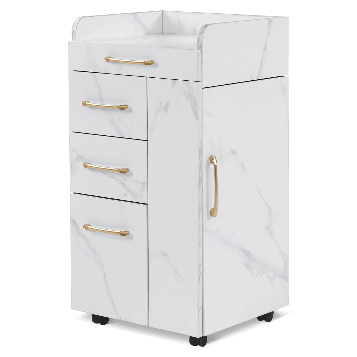 2026 NewBarberPub Salon Trolley, Hair Styling Rolling Utility Cart with Storage Drawer