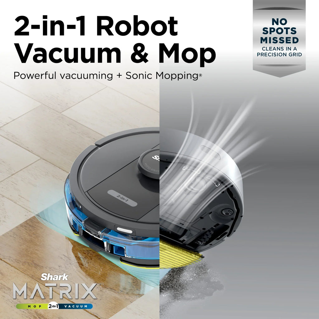 2026 NewShark IQ 2in1 Self-Empty Robot Vacuum & Mop, 30-Day Capacity, Precision Home Mapping, Sonic Mopping, Self-Emptying, Smart Mapping, Wi-Fi Connected, LIDAR Navigation, Mop Combo, Pet Hair
