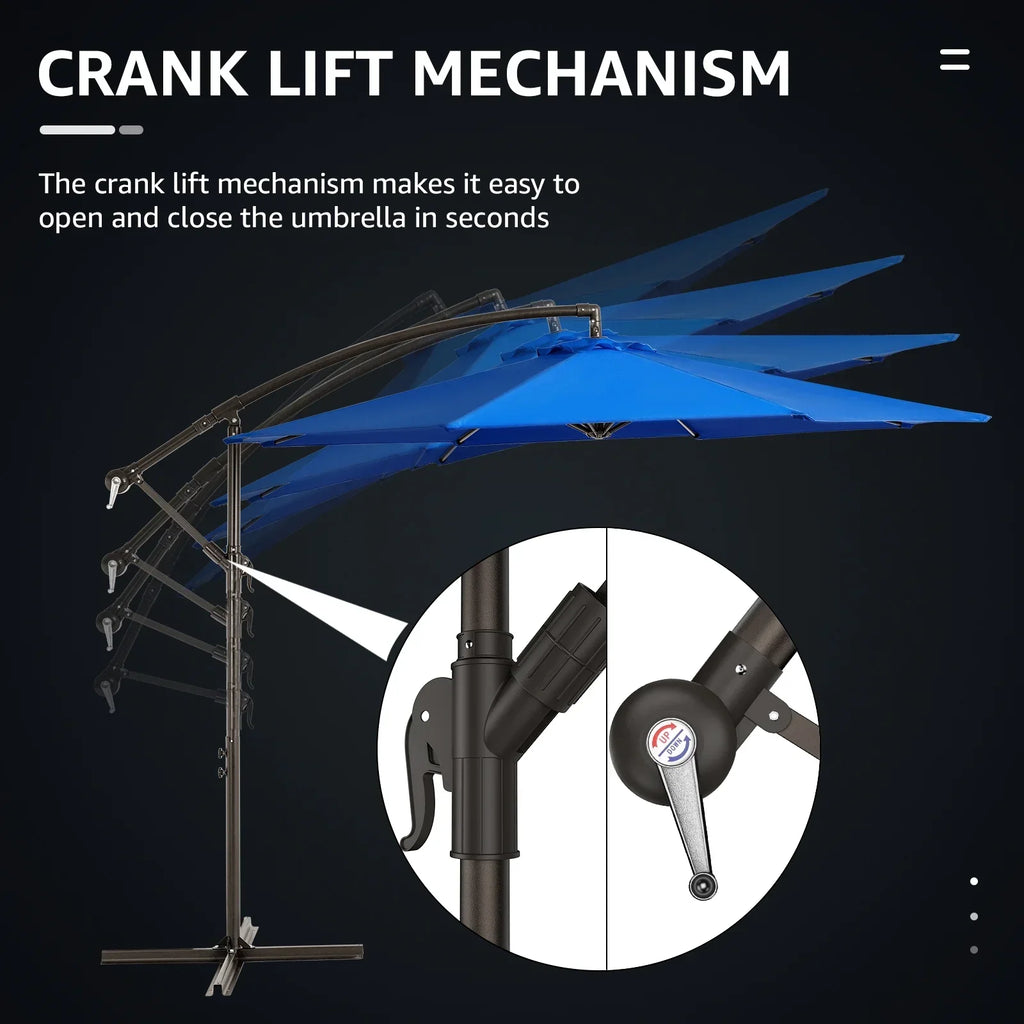 2026 NewJUSTLET 10ft Heavy Duty Patio Hanging Offset Cantilever Patio Umbrella W/ 4-Piece Base Included Included, Beige