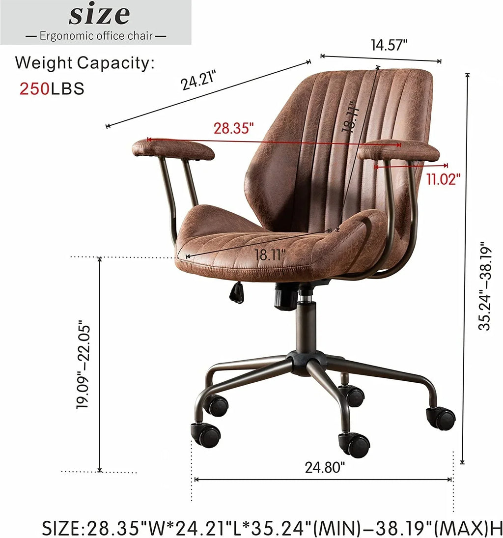 2026 NewOvios Ergonomic Office Chair Modern Computer Desk Suede Fabric Desk Chair with Lumbar Support for Home Office