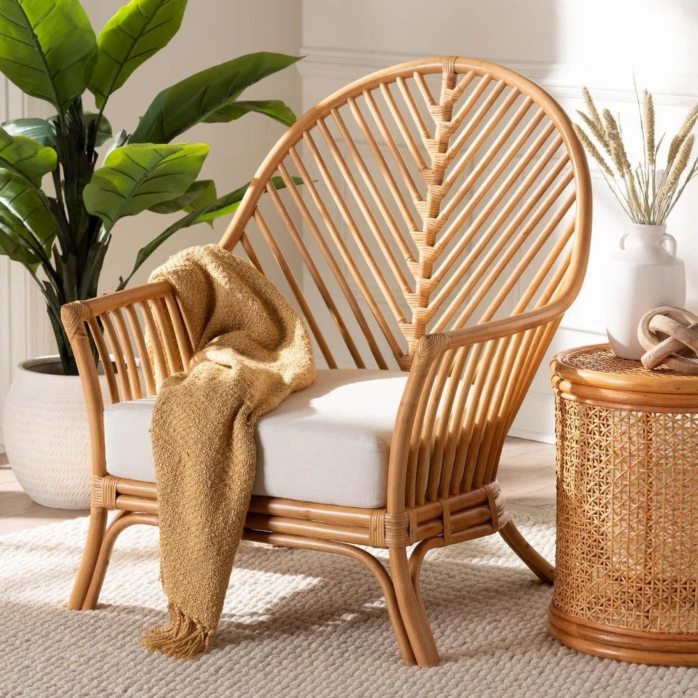 2026 Newbali & pari Lisabon Bohemian Light Honey Rattan Arm Chair
